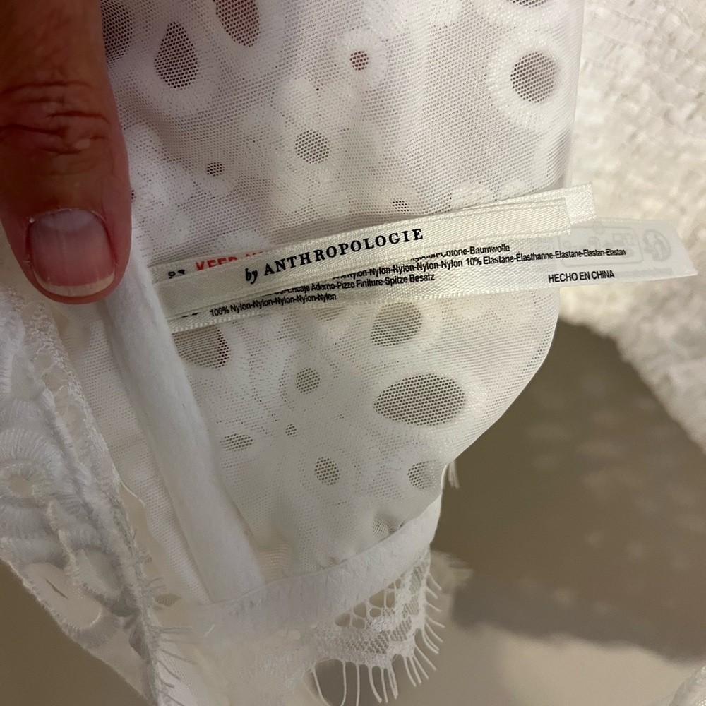 Anthropologie White Eyelet Crop Top - Picture 5 of 7